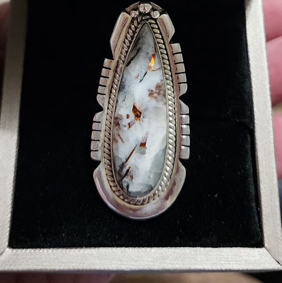 WHITE BUFFALO Sterling Silver Ring - Picture 2 of 9